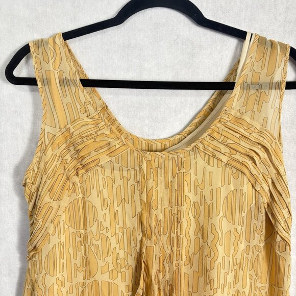 Vtg CALVIN KLEIN Women Sheer Silk Dress Pullover Chiffon Sz M Orange 47-12 - Picture 4 of 11